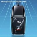 Usams USAMS Ładowarka sieciowa 1xUSB-C+1xUSB T40 20W LED (only head) PD3.0 + QC3.0 Fast Charging czarny/black CC133TC01 (US-CC133)
