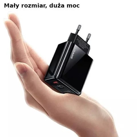 Usams USAMS Ładowarka sieciowa 1xUSB-C+1xUSB T40 20W LED (only head) PD3.0 + QC3.0 Fast Charging czarny/black CC133TC01 (US-CC133) Usams USAMS Ładowarka sieciowa 1xUSB-C+1xUSB T40 20W LED (only head) PD3.0 + QC3.0 Fast Charging czarny/black CC133TC01 (US-CC133)