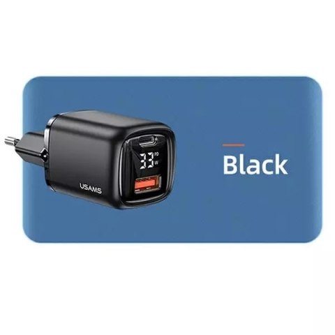 Usams USAMS Ładowarka sieciowa 1x USB-C + 1x USB T46 33W (only head) PD3.0 + QC3.0 Fast Charging czarny/black CC152TC01 (US-CC152) Usams USAMS Ładowarka sieciowa 1x USB-C + 1x USB T46 33W (only head) PD3.0 + QC3.0 Fast Charging czarny/black CC152TC01 (US-CC152)