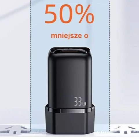 Usams USAMS Ładowarka sieciowa 1x USB-C + 1x USB T46 33W (only head) PD3.0 + QC3.0 Fast Charging czarny/black CC152TC01 (US-CC152) Usams USAMS Ładowarka sieciowa 1x USB-C + 1x USB T46 33W (only head) PD3.0 + QC3.0 Fast Charging czarny/black CC152TC01 (US-CC152)