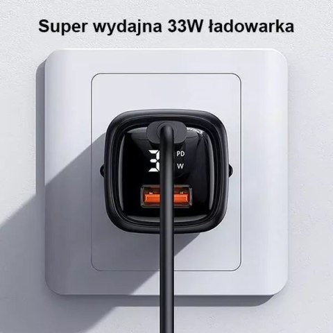 Usams USAMS Ładowarka sieciowa 1x USB-C + 1x USB T46 33W (only head) PD3.0 + QC3.0 Fast Charging czarny/black CC152TC01 (US-CC152) Usams USAMS Ładowarka sieciowa 1x USB-C + 1x USB T46 33W (only head) PD3.0 + QC3.0 Fast Charging czarny/black CC152TC01 (US-CC152)