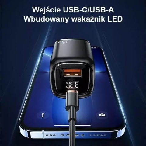 Usams USAMS Ładowarka sieciowa 1x USB-C + 1x USB T46 33W (only head) PD3.0 + QC3.0 Fast Charging czarny/black CC152TC01 (US-CC152) Usams USAMS Ładowarka sieciowa 1x USB-C + 1x USB T46 33W (only head) PD3.0 + QC3.0 Fast Charging czarny/black CC152TC01 (US-CC152)