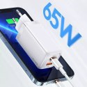 Usams USAMS Ładowarka sieciowa 1xUSB-C+1xUSB T47 65W PD Fast Charging Super Si czarny/black CC153TC01 (US-CC153)
