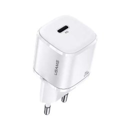 Usams USAMS Ładowarka sieciowa 1x USB-C T36 mini 20W (only head) PD3.0 Fast Charging biały/white CC124TC02 (US-CC124)