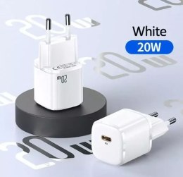 Usams USAMS Ładowarka sieciowa 1x USB-C T36 mini 20W (only head) PD3.0 Fast Charging biały/white CC124TC02 (US-CC124)