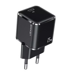 Usams USAMS Ładowarka sieciowa 1x USB-C T42 mini 25W (only head) Super SI 5V-3A PD3.0 Fast Charging czarny/black CC140TC01 (US-CC140)