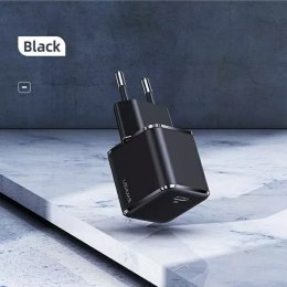 Usams USAMS Ładowarka sieciowa 1x USB-C T42 mini 25W (only head) Super SI 5V-3A PD3.0 Fast Charging czarny/black CC140TC01 (US-CC140)
