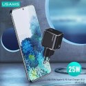 Usams USAMS Ładowarka sieciowa 1x USB-C T42 mini 25W (only head) Super SI 5V-3A PD3.0 Fast Charging czarny/black CC140TC01 (US-CC140)