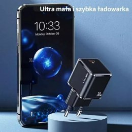 Usams USAMS Ładowarka sieciowa 1x USB-C T45 30W PD3.0 Fast Charging + kabel U63 USB-C/Lightning biały/white UXTZH02 (USAMS-UX)