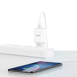 Usams USAMS Ładowarka sieciowa 1x USB T21 lightning biały/white 2,1A Fast Charging T21OCLN01