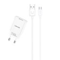 Usams USAMS Ładowarka sieciowa 1x USB T21 micro USB biały/white 2,1A Fast Charging T21OCMC01