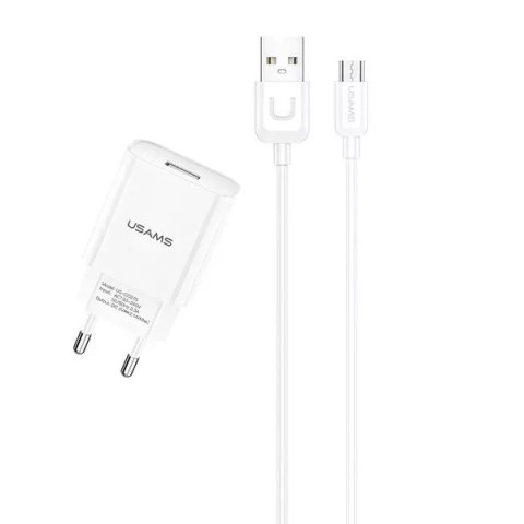 Usams USAMS Ładowarka sieciowa 1x USB T21 micro USB biały/white 2,1A Fast Charging T21OCMC01 Usams USAMS Ładowarka sieciowa 1x USB T21 micro USB biały/white 2,1A Fast Charging T21OCMC01