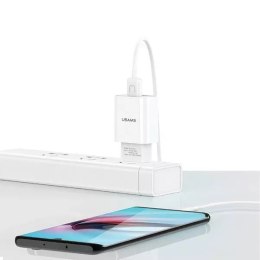 Usams USAMS Ładowarka sieciowa 1x USB T21 micro USB biały/white 2,1A Fast Charging T21OCMC01