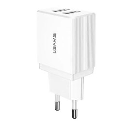 Usams USAMS Ładowarka sieciowa 2xUSB T24 2,1A biały /white (only head) CC90TC01 (US-CC090)