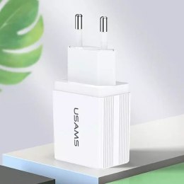 Usams USAMS Ładowarka sieciowa 2xUSB T24 2,1A biały /white (only head) CC90TC01 (US-CC090)