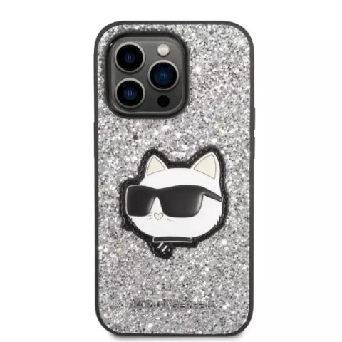 Karl Lagerfeld Etui Karl Lagerfeld KLHCP14XG2CPS do iPhone 14 Pro Max 6,7" hardcase Glitter Choupette Patch srebrny/silver Karl Lagerfeld Etui Karl Lagerfeld KLHCP14XG2CPS do iPhone 14 Pro Max 6,7" hardcase Glitter Choupette Patch srebrny/silver