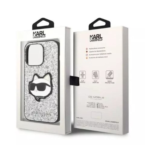 Karl Lagerfeld Etui Karl Lagerfeld KLHCP14XG2CPS do iPhone 14 Pro Max 6,7" hardcase Glitter Choupette Patch srebrny/silver Karl Lagerfeld Etui Karl Lagerfeld KLHCP14XG2CPS do iPhone 14 Pro Max 6,7" hardcase Glitter Choupette Patch srebrny/silver