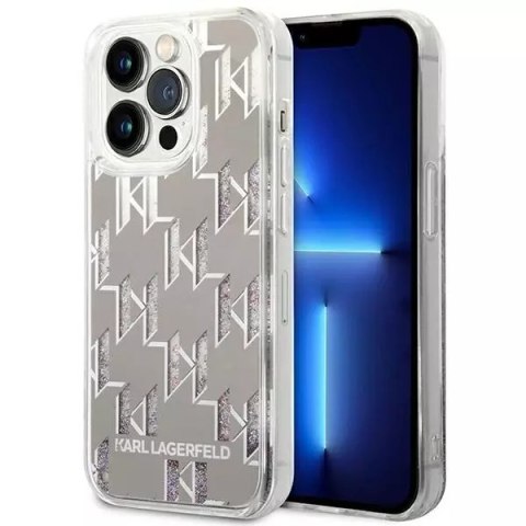 Karl Lagerfeld Etui Karl Lagerfeld KLHCP14XLMNMS do iPhone 14 Pro Max 6,7" hardcase Liquid Glitter Monogram srebrny/silver Karl Lagerfeld Etui Karl Lagerfeld KLHCP14XLMNMS do iPhone 14 Pro Max 6,7" hardcase Liquid Glitter Monogram srebrny/silver