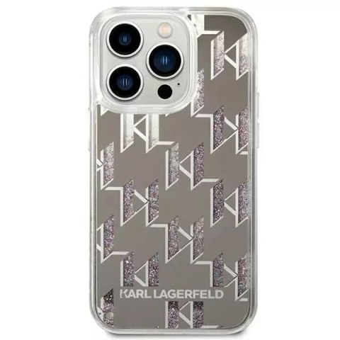 Karl Lagerfeld Etui Karl Lagerfeld KLHCP14XLMNMS do iPhone 14 Pro Max 6,7" hardcase Liquid Glitter Monogram srebrny/silver Karl Lagerfeld Etui Karl Lagerfeld KLHCP14XLMNMS do iPhone 14 Pro Max 6,7" hardcase Liquid Glitter Monogram srebrny/silver