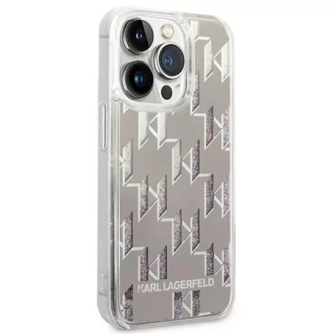 Karl Lagerfeld Etui Karl Lagerfeld KLHCP14XLMNMS do iPhone 14 Pro Max 6,7" hardcase Liquid Glitter Monogram srebrny/silver Karl Lagerfeld Etui Karl Lagerfeld KLHCP14XLMNMS do iPhone 14 Pro Max 6,7" hardcase Liquid Glitter Monogram srebrny/silver