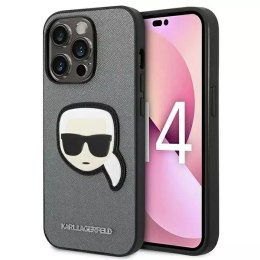 Karl Lagerfeld Etui Karl Lagerfeld KLHCP14XSAPKHG do iPhone 14 Pro Max 6,7' hardcase Saffiano Karl`s Head Patch srebrny/silver