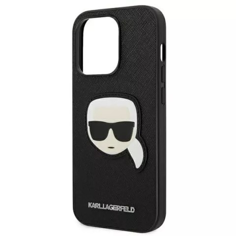 Karl Lagerfeld Etui Karl Lagerfeld KLHCP14XSAPKHK do iPhone 14 Pro Max 6,7" hardcase Saffiano Karl`s Head Patch czarny/black Karl Lagerfeld Etui Karl Lagerfeld KLHCP14XSAPKHK do iPhone 14 Pro Max 6,7" hardcase Saffiano Karl`s Head Patch czarny/black