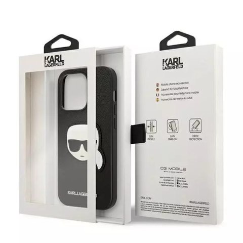 Karl Lagerfeld Etui Karl Lagerfeld KLHCP14XSAPKHK do iPhone 14 Pro Max 6,7" hardcase Saffiano Karl`s Head Patch czarny/black Karl Lagerfeld Etui Karl Lagerfeld KLHCP14XSAPKHK do iPhone 14 Pro Max 6,7" hardcase Saffiano Karl`s Head Patch czarny/black