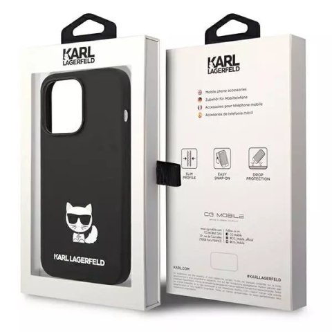 Karl Lagerfeld Etui Karl Lagerfeld KLHCP14XSLCTBK do iPhone 14 Pro Max 6,7" hardcase Silicone Choupette Body czarny/black Karl Lagerfeld Etui Karl Lagerfeld KLHCP14XSLCTBK do iPhone 14 Pro Max 6,7" hardcase Silicone Choupette Body czarny/black