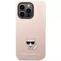 Karl Lagerfeld Etui Karl Lagerfeld KLHCP14XSLCTPI do iPhone 14 Pro Max 6,7" hardcase Silicone Choupette Body jasnoróżowy/light pink