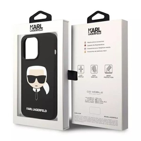Karl Lagerfeld Etui Karl Lagerfeld KLHCP14XSLKHBK do iPhone 14 Pro Max 6,7" hardcase Silicone Karl`s Head czarny/black Karl Lagerfeld Etui Karl Lagerfeld KLHCP14XSLKHBK do iPhone 14 Pro Max 6,7" hardcase Silicone Karl`s Head czarny/black