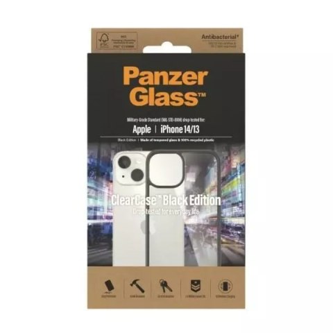 PanzerGlass Etui PanzerGlass ClearCase do iPhone 14/13 6.1" Antibacterial czarny/black 0405 PanzerGlass Etui PanzerGlass ClearCase do iPhone 14/13 6.1" Antibacterial czarny/black 0405
