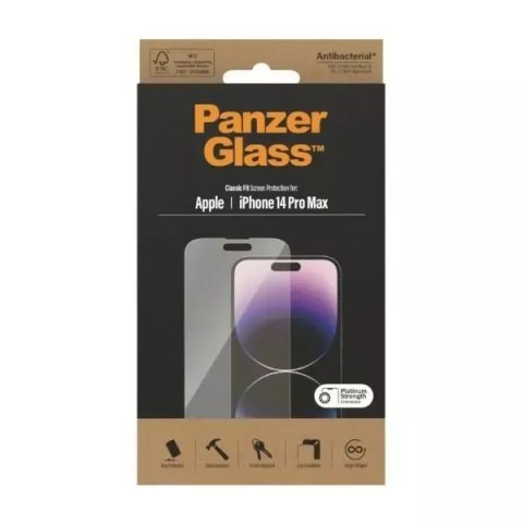 PanzerGlass Szkło PanzerGlass Classic Fit do iPhone 14 Pro Max 6,7" Screen Protection Antibacterial 2770 PanzerGlass Szkło PanzerGlass Classic Fit do iPhone 14 Pro Max 6,7" Screen Protection Antibacterial 2770