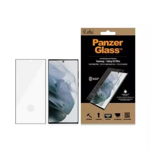 PanzerGlass Szkło PanzerGlass E2E Microfracture do Samsung S22 Ultra G908 Case Friendly AntiBacterial czarny/black 7295 PanzerGlass Szkło PanzerGlass E2E Microfracture do Samsung S22 Ultra G908 Case Friendly AntiBacterial czarny/black 7295
