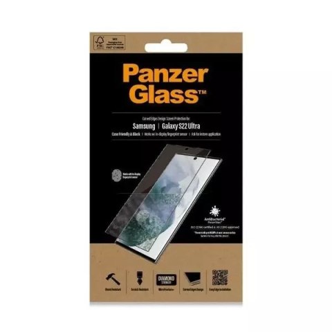 PanzerGlass Szkło PanzerGlass E2E Microfracture do Samsung S22 Ultra G908 Case Friendly AntiBacterial czarny/black 7295 PanzerGlass Szkło PanzerGlass E2E Microfracture do Samsung S22 Ultra G908 Case Friendly AntiBacterial czarny/black 7295