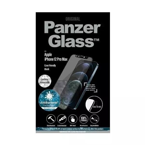 PanzerGlass Szkło PanzerGlass E2E Microfracture do iPhone 12 Pro Max 6,7" CamSlider Swarovsky Case Friendly AntiBacterial czarny/black PanzerGlass Szkło PanzerGlass E2E Microfracture do iPhone 12 Pro Max 6,7" CamSlider Swarovsky Case Friendly AntiBacterial czarny/black