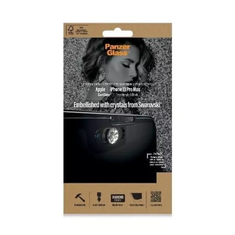 PanzerGlass Szkło PanzerGlass E2E Microfracture do iPhone 13 Pro Max 6,7" CamSlider Swarovsky Case Friendly AntiBacterial czarny/black 2752 PanzerGlass Szkło PanzerGlass E2E Microfracture do iPhone 13 Pro Max 6,7" CamSlider Swarovsky Case Friendly AntiBacterial czarny/black 2752
