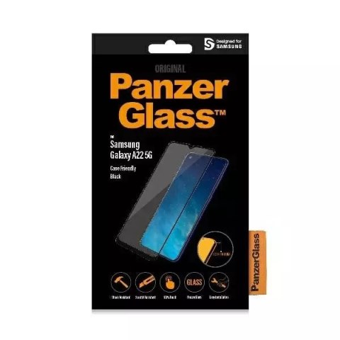 PanzerGlass Szkło PanzerGlass E2E Regular do Samsung A22 5G A226 Case Friendly czarny/black PanzerGlass Szkło PanzerGlass E2E Regular do Samsung A22 5G A226 Case Friendly czarny/black