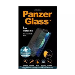 PanzerGlass Szkło PanzerGlass E2E Super+ do iPhone 12 Mini Case Friendly AntiBacterial Microfracture Privacy czarny/black