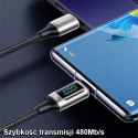 Usams USAMS Kabel pleciony U78 USB-C na USB-C LED 2m 100W Fast Charging czarny/black SJ558USB01 (US-SJ558)