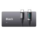 Usams USAMS Kabel pleciony U78 USB-C na USB-C LED 3m 100W Fast Charging czarny/black SJ559USB01 (US-SJ559)