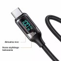 Usams USAMS Kabel pleciony U78 USB-C na USB-C LED 3m 100W Fast Charging czarny/black SJ559USB01 (US-SJ559)