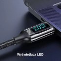 Usams USAMS Kabel pleciony U78 USB-C na USB-C LED 3m 100W Fast Charging czarny/black SJ559USB01 (US-SJ559)