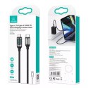 Usams USAMS Kabel pleciony U78 USB-C na USB-C LED 3m 100W Fast Charging czarny/black SJ559USB01 (US-SJ559)
