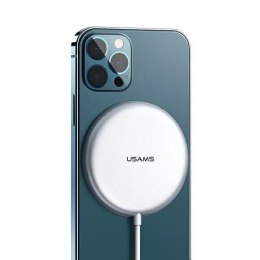 Usams USAMS Ładowarka indukcyjna US-CD160 magnetic W2 15W aluminiowa iPhone 12 series srebrny/silver CD160DZ01
