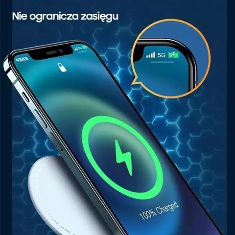 Usams USAMS Ładowarka indukcyjna US-CD160 magnetic W2 15W aluminiowa iPhone 12 series srebrny/silver CD160DZ01 Usams USAMS Ładowarka indukcyjna US-CD160 magnetic W2 15W aluminiowa iPhone 12 series srebrny/silver CD160DZ01