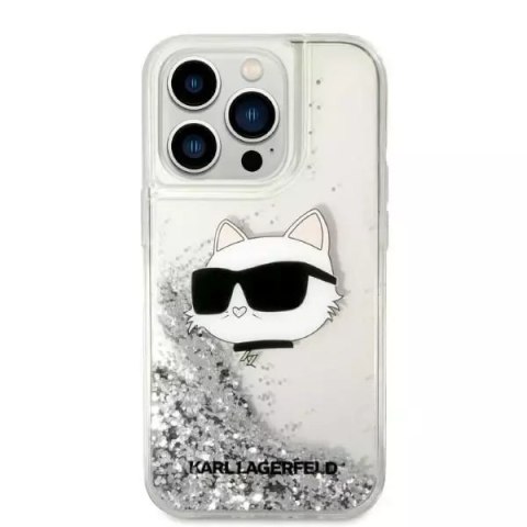 Karl Lagerfeld Etui Karl Lagerfeld KLHCP14XLNCHCS do iPhone 14 Pro Max 6,7" hardcase Glitter Choupette Head srebrny/silver Karl Lagerfeld Etui Karl Lagerfeld KLHCP14XLNCHCS do iPhone 14 Pro Max 6,7" hardcase Glitter Choupette Head srebrny/silver