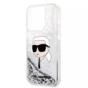 Karl Lagerfeld Etui Karl Lagerfeld KLHCP14XLNKHCH do iPhone 14 Pro Max 6,7" hardcase Glitter Karl Head srebrny/silver
