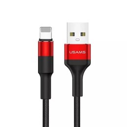 Usams USAMS Kabel pleciony U5 2A lightning czerwony/red 1,2m SJ220IP02 (US-SJ220)
