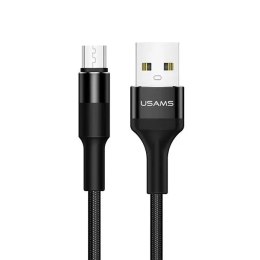 Usams USAMS Kabel pleciony U5 2A micro USB czarny/black 1,2m SJ224USB01 (US-SJ224)
