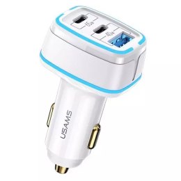 Usams USAMS Ład. sam. 2xUSB-C+1xUSB C24 105W Fast Charge biały/white CC141TC02 (US-CC141)